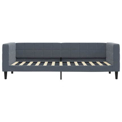 daybed med udtræk og skuffer 80x200 cm velour mørkegrå