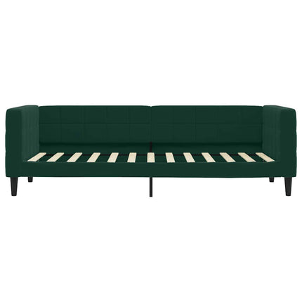daybed med udtræk og skuffer 80x200 cm velour mørkegrøn