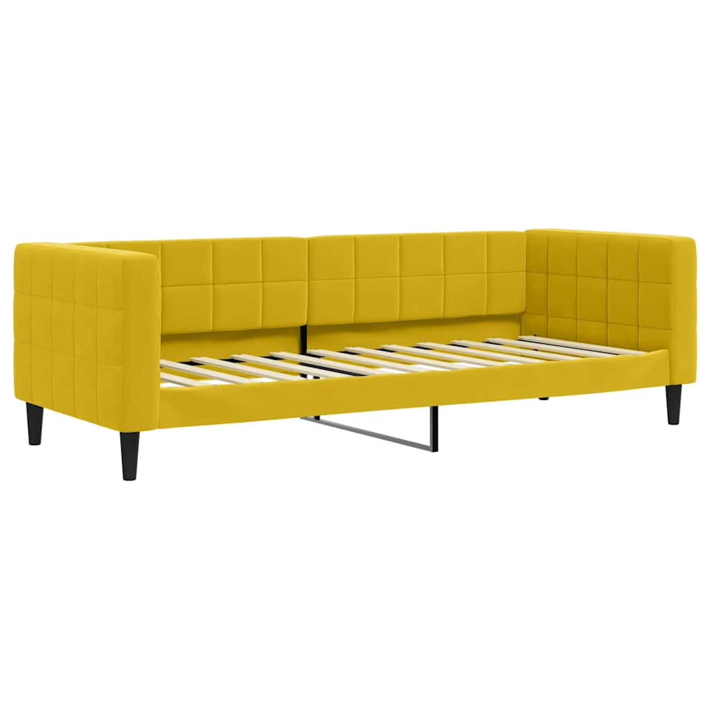 daybed med udtræk og skuffer 80x200 cm velour gul