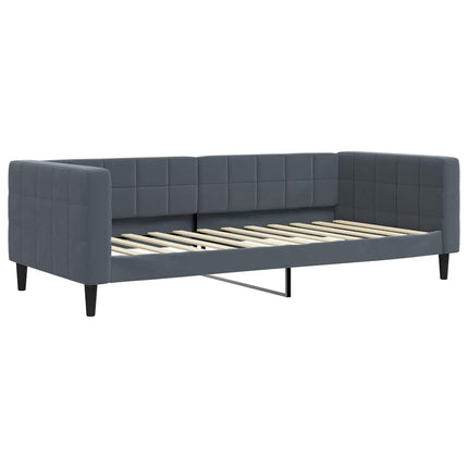 daybed med udtræk og skuffer 90x200 cm velour mørkegrå