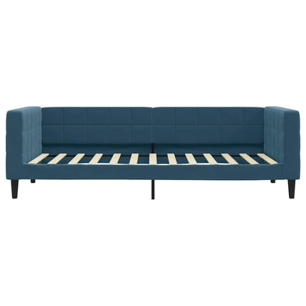 daybed med udtræk og skuffer 100x200 cm velour blå