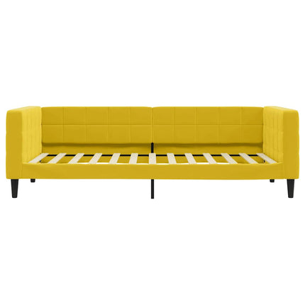 daybed med udtræk og skuffer 100x200 cm velour gul