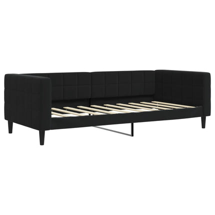 daybed med udtræk og skuffer 90x190 cm velour sort