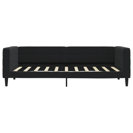 daybed med udtræk og skuffer 90x190 cm velour sort