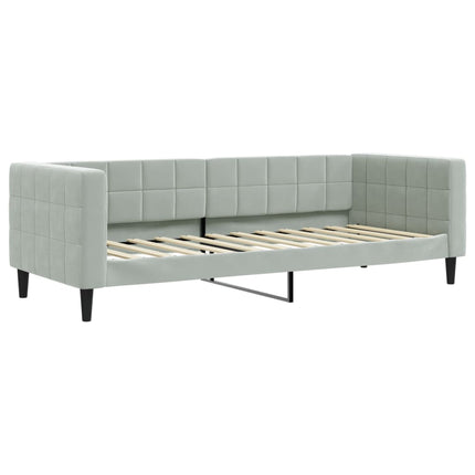 daybed med udtræk og skuffer 80x200 cm velour lysegrå