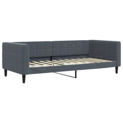 daybed med udtræk og skuffer 90x200 cm velour mørkegrå