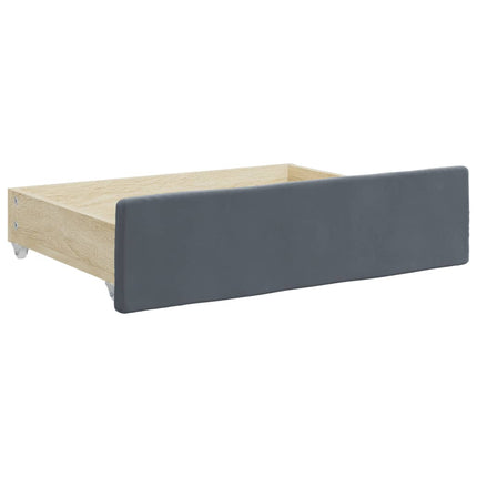 daybed med udtræk og skuffer 90x200 cm velour mørkegrå