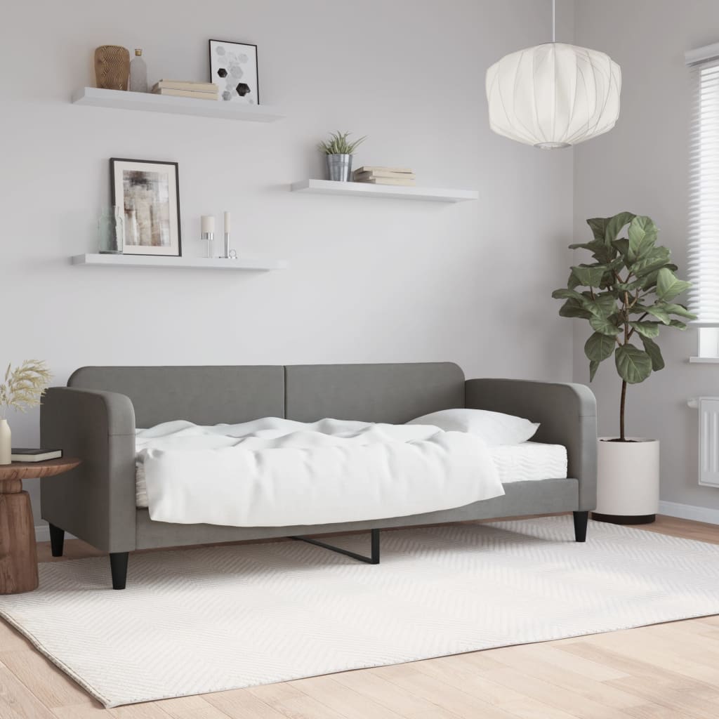 daybed med madras 80x200 cm stof mørkegrå billede