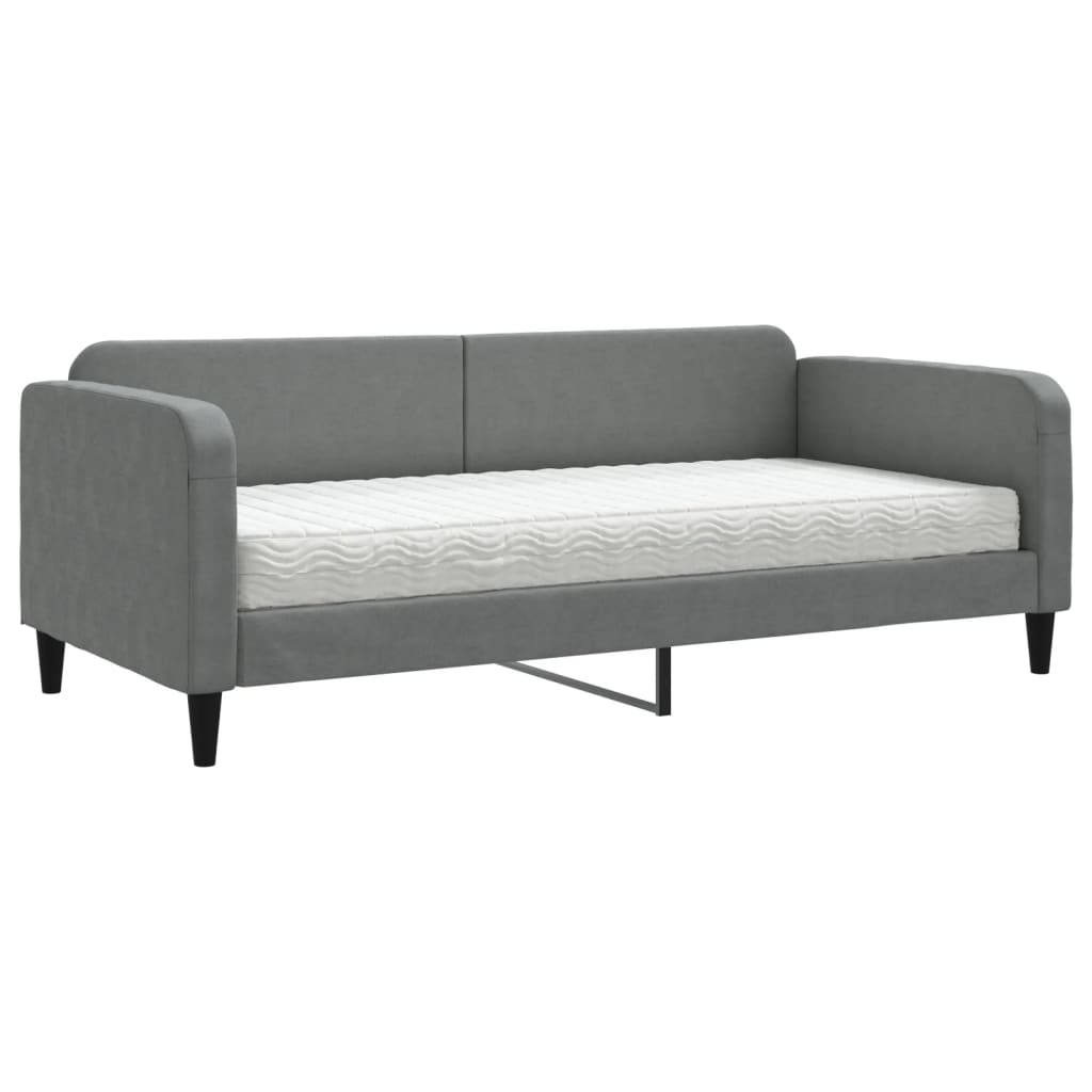 daybed med madras 90x200 cm stof mørkegrå