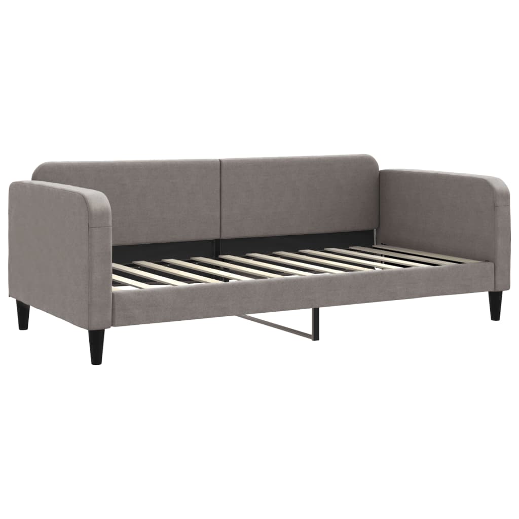 daybed med madras 90x200 cm stof gråbrun