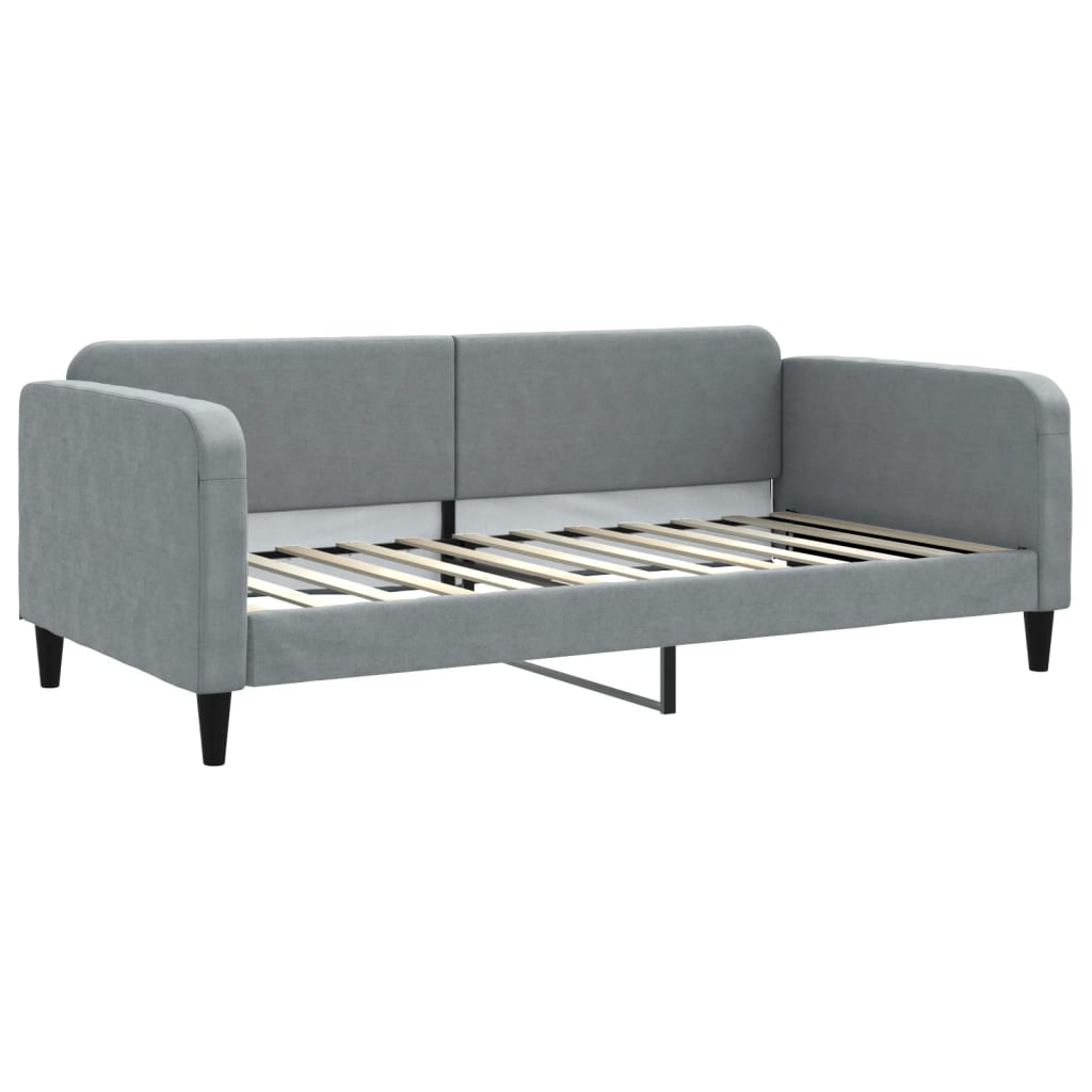 daybed med madras 100x200 cm stof lysegrå