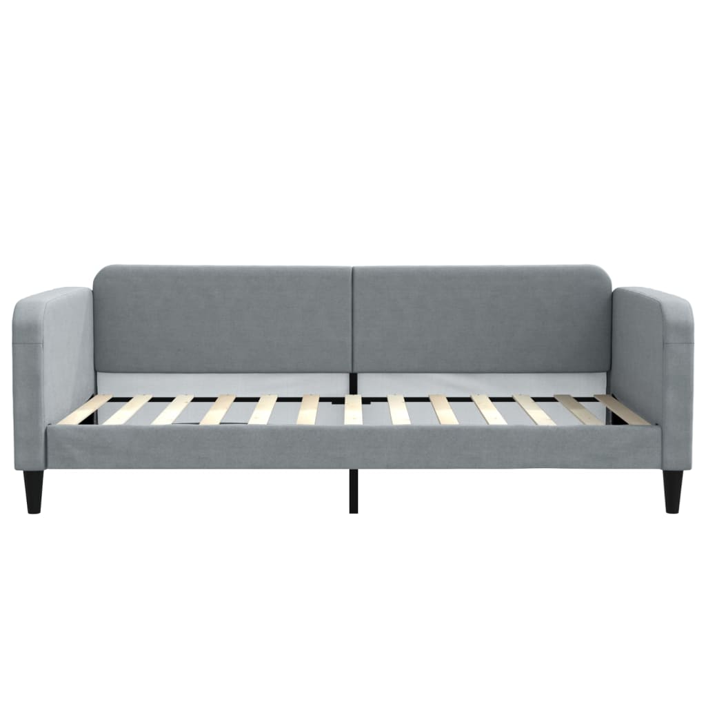 daybed med madras 100x200 cm stof lysegrå