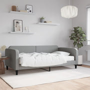 daybed med madras 100x200 cm stof lysegrå