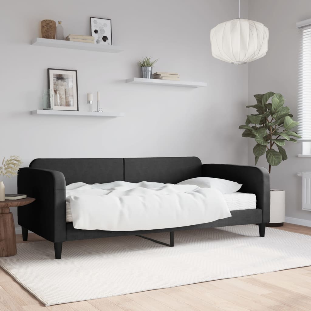 daybed med madras 100x200 cm stof sort
