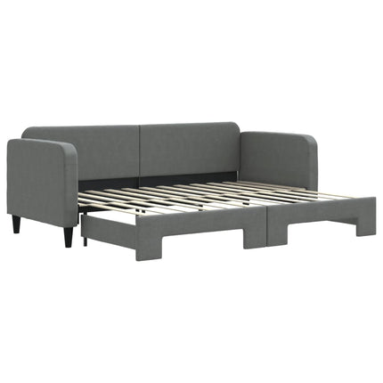 daybed med udtræk 80x200 cm stof mørkegrå