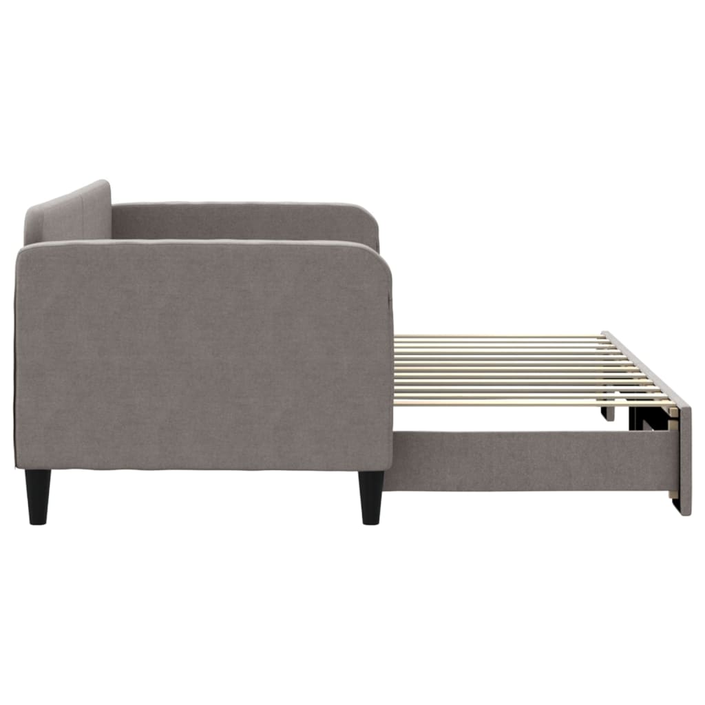 daybed med udtræk 80x200 cm stof gråbrun