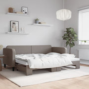 daybed med udtræk 80x200 cm stof gråbrun