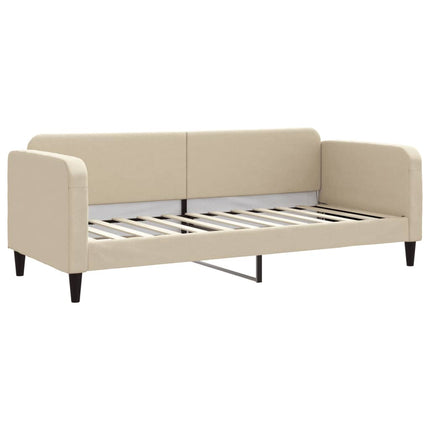 daybed med udtræk 80x200 cm stof cremefarvet