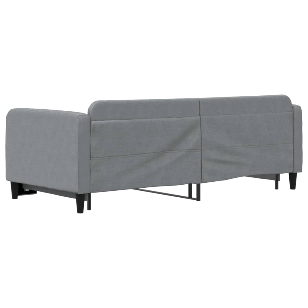 daybed med udtræk 90x200 cm stof lysegrå