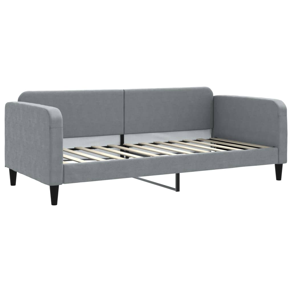 daybed med udtræk 90x200 cm stof lysegrå