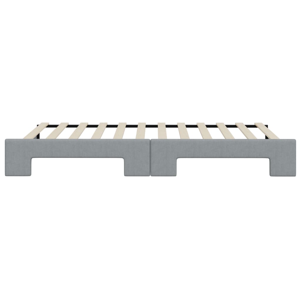 daybed med udtræk 90x200 cm stof lysegrå