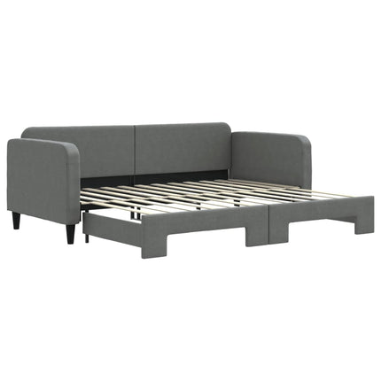 daybed med udtræk 90x200 cm stof mørkegrå
