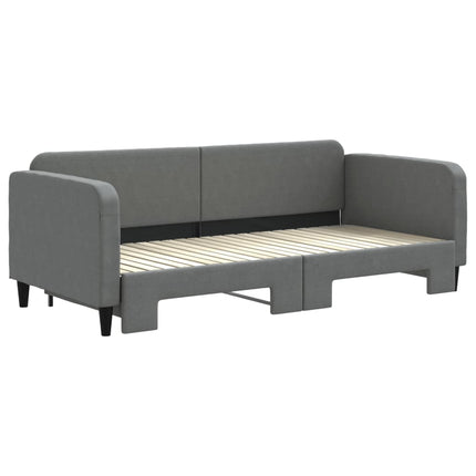 daybed med udtræk 90x200 cm stof mørkegrå