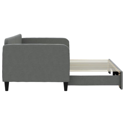 daybed med udtræk 90x200 cm stof mørkegrå