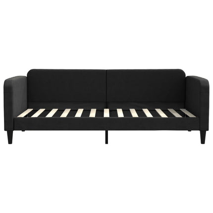 daybed med udtræk 90x200 cm stof sort
