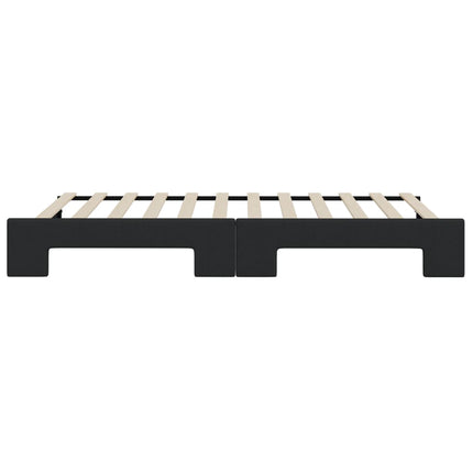 daybed med udtræk 90x200 cm stof sort