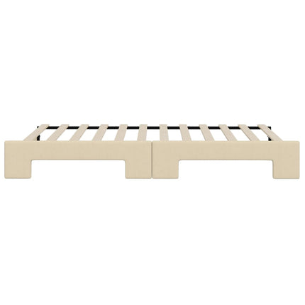 daybed med udtræk 90x200 cm stof cremefarvet