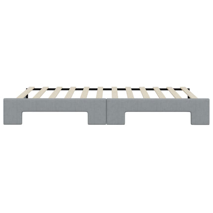 daybed med udtræk 100x200 cm stof lysegrå