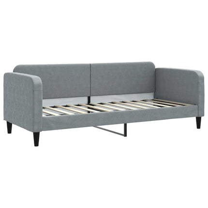 daybed med udtræk og madras 80x200 cm stof lysegrå