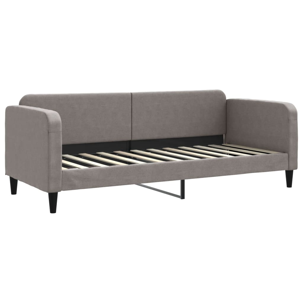 daybed med udtræk og madras 80x200 cm stof gråbrun