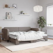 daybed med udtræk og madras 80x200 cm stof gråbrun