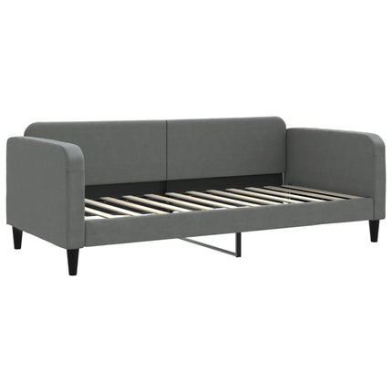 daybed med udtræk og madras 90x200 cm stof mørkegrå