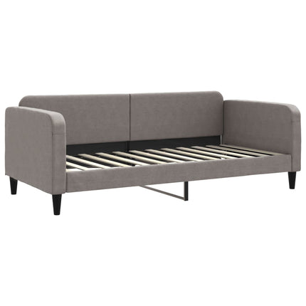 daybed med udtræk og madras 90x200 cm stof gråbrun