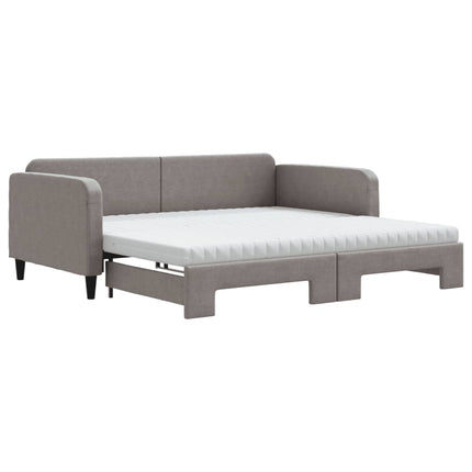 daybed med udtræk og madras 100x200 cm stof mørkegrå