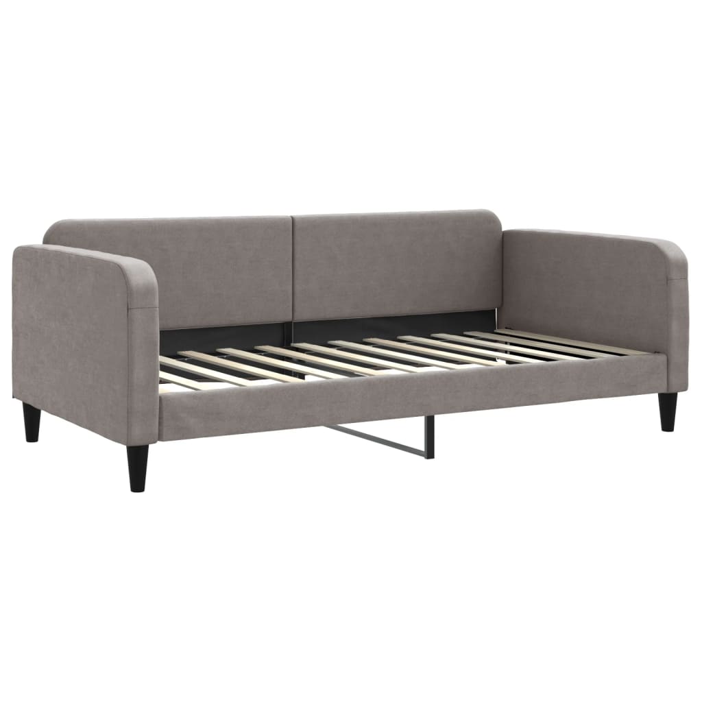 daybed med udtræk og madras 100x200 cm stof gråbrun