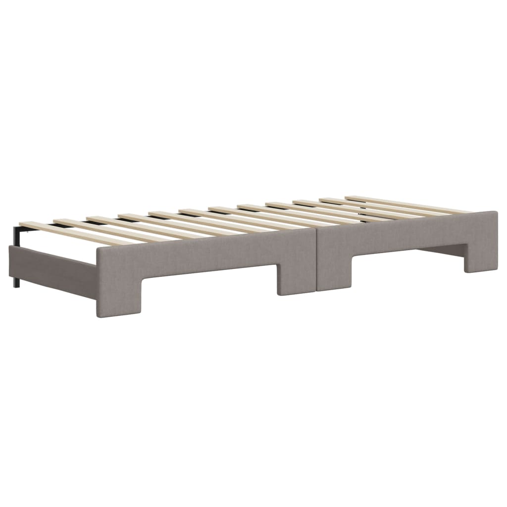 daybed med udtræk og madras 100x200 cm stof gråbrun