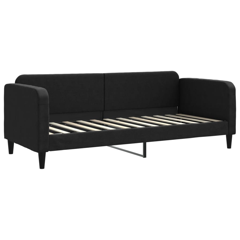 daybed med udtræk og skuffer 80x200 cm stof sort