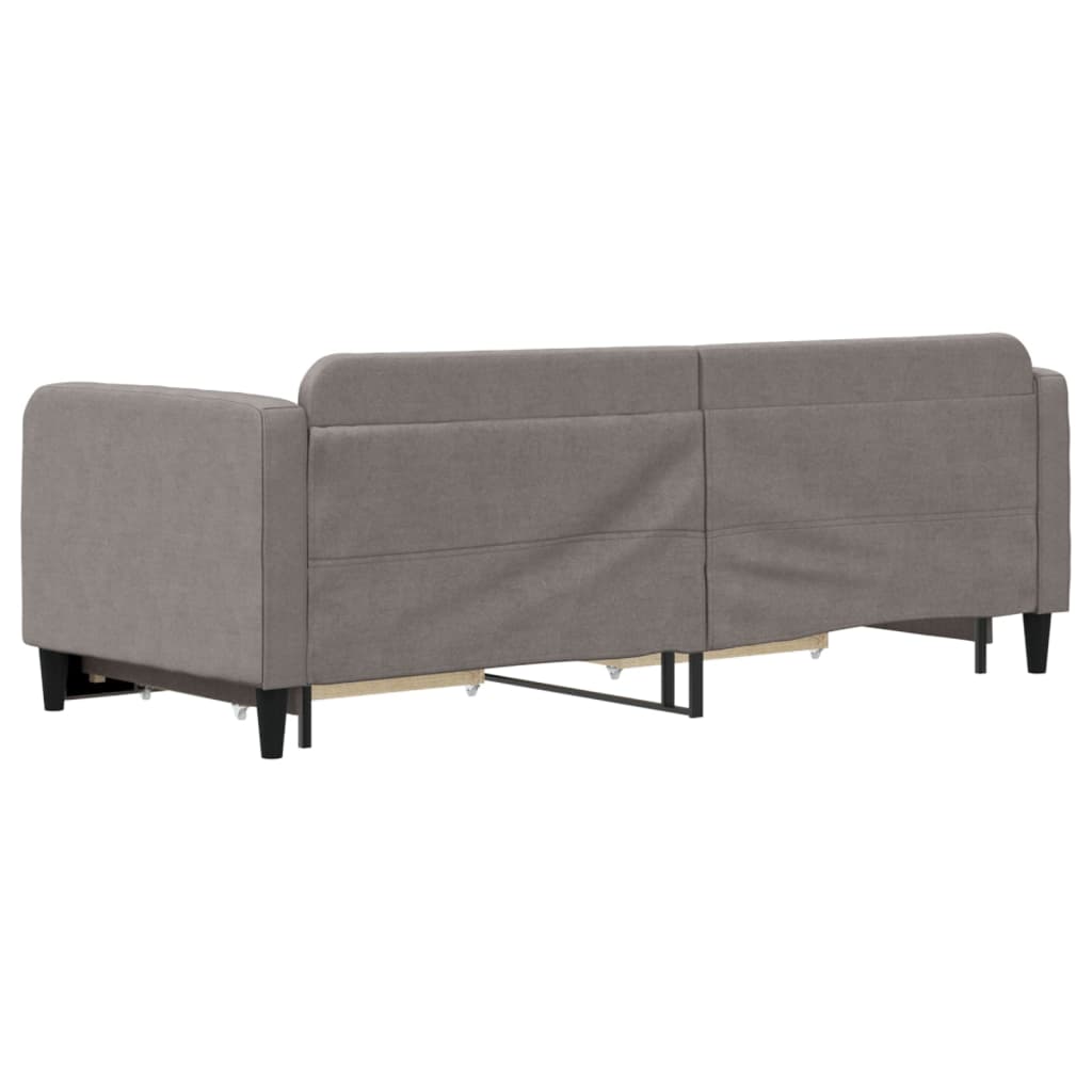 daybed med udtræk og skuffer 80x200 cm stof gråbrun