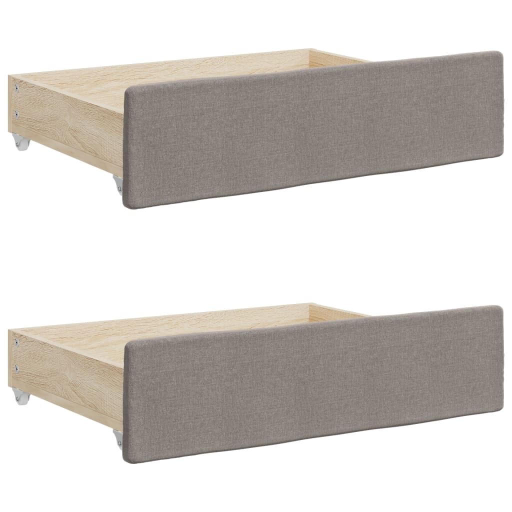 daybed med udtræk og skuffer 80x200 cm stof gråbrun
