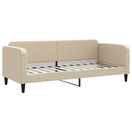 daybed med udtræk og skuffer 80x200 cm stof cremefarvet