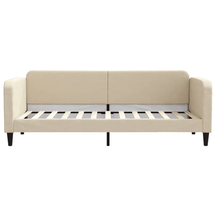 daybed med udtræk og skuffer 80x200 cm stof cremefarvet