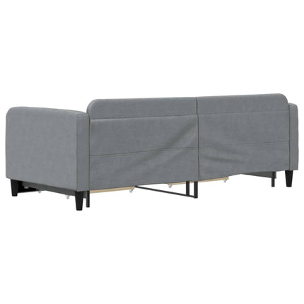 daybed med udtræk og skuffer 90x200 cm stof lysegrå