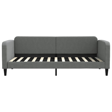 daybed med udtræk og skuffer 90x200 cm stof mørkegrå