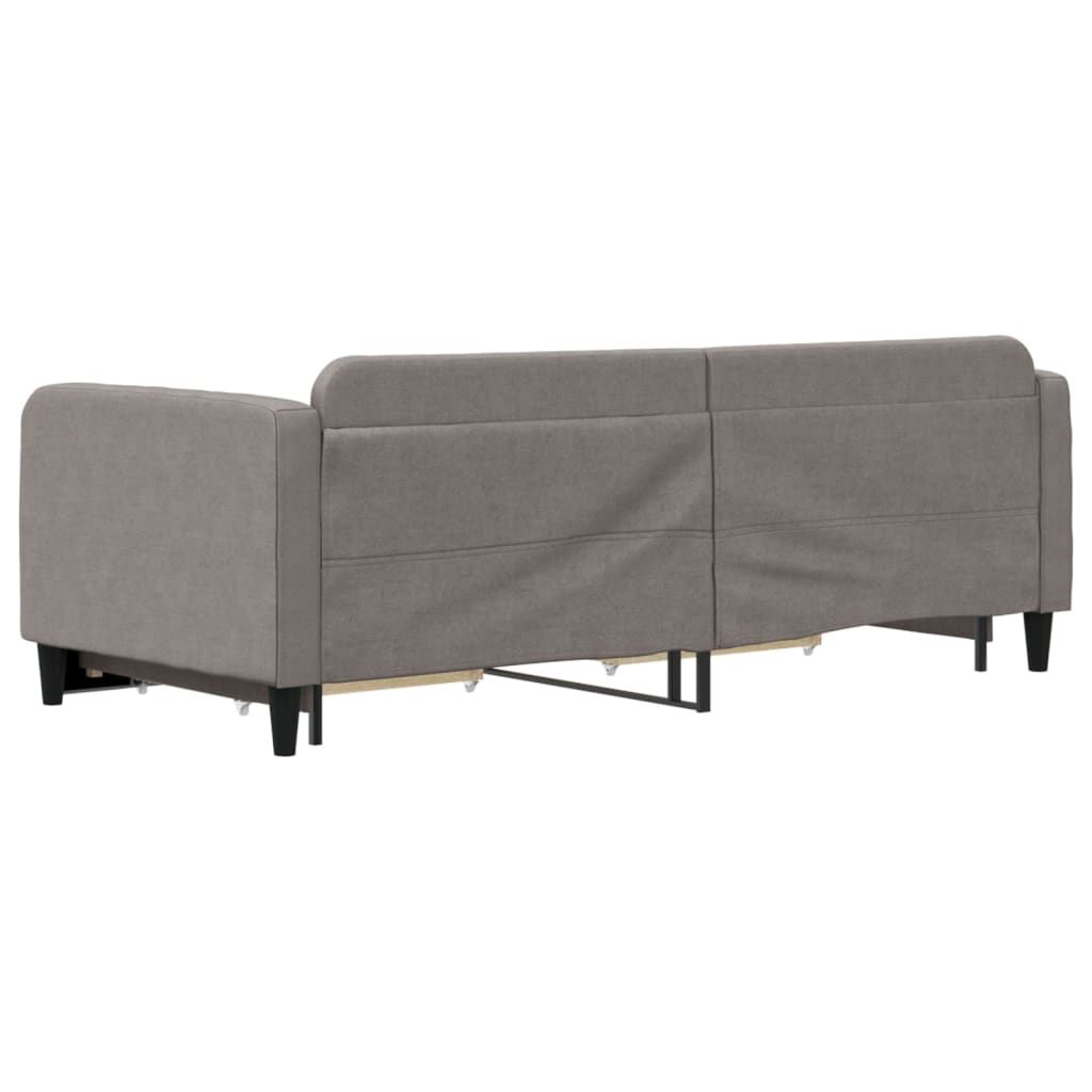 daybed med udtræk og skuffer 90x200 cm stof gråbrun