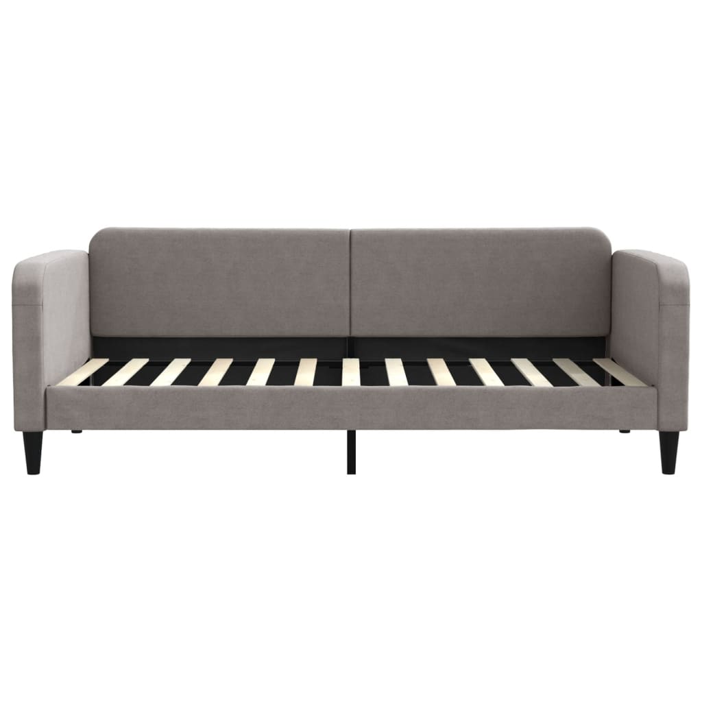 daybed med udtræk og skuffer 90x200 cm stof gråbrun