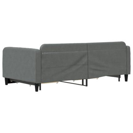 daybed med udtræk og skuffer 100x200 cm stof mørkegrå
